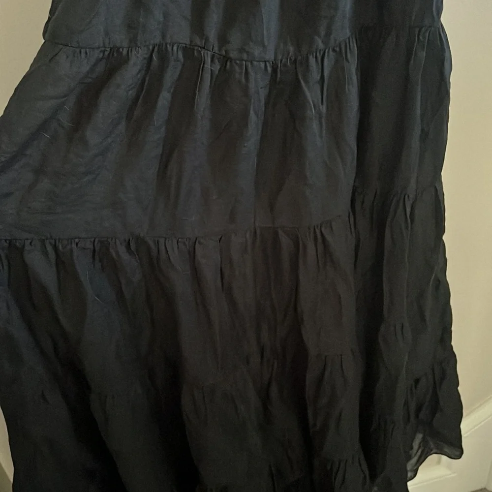 Abercrombie & Fitch Tiered Ruched Babydoll Emerson Maxi Dress | M petite - Picture 6 of 10